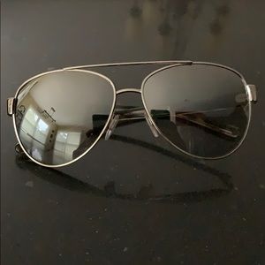 Silver mirrored Burberry aviators.  Made in Italy.